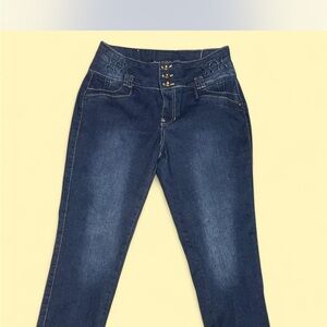 Women’s Stylish Dark blue high waisted skinny denim Jeans